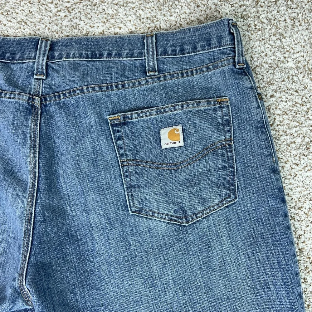 Carhartt Jeans Mens 42x30 Blue‎ Relaxed Fit Denim Workwear Straight Leg Zip Fly